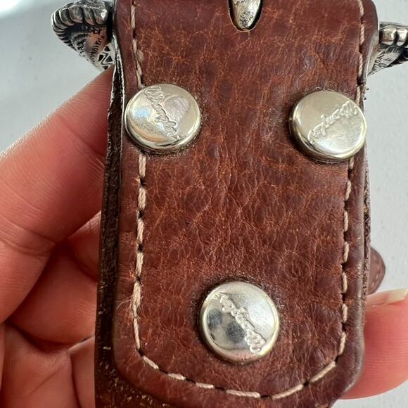 Wrangler Belt Mens (39.5-44) In Handcrafted Genuine Leather Southwestern Concho - Picture 13 of 16